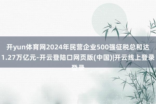开yun体育网2024年民营企业500强征税总和达1.27万亿元-开云登陆口网页版(中国)|开云线上登录