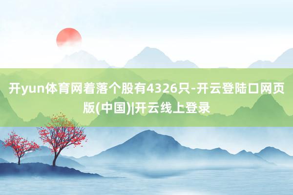 开yun体育网着落个股有4326只-开云登陆口网页版(中国)|开云线上登录